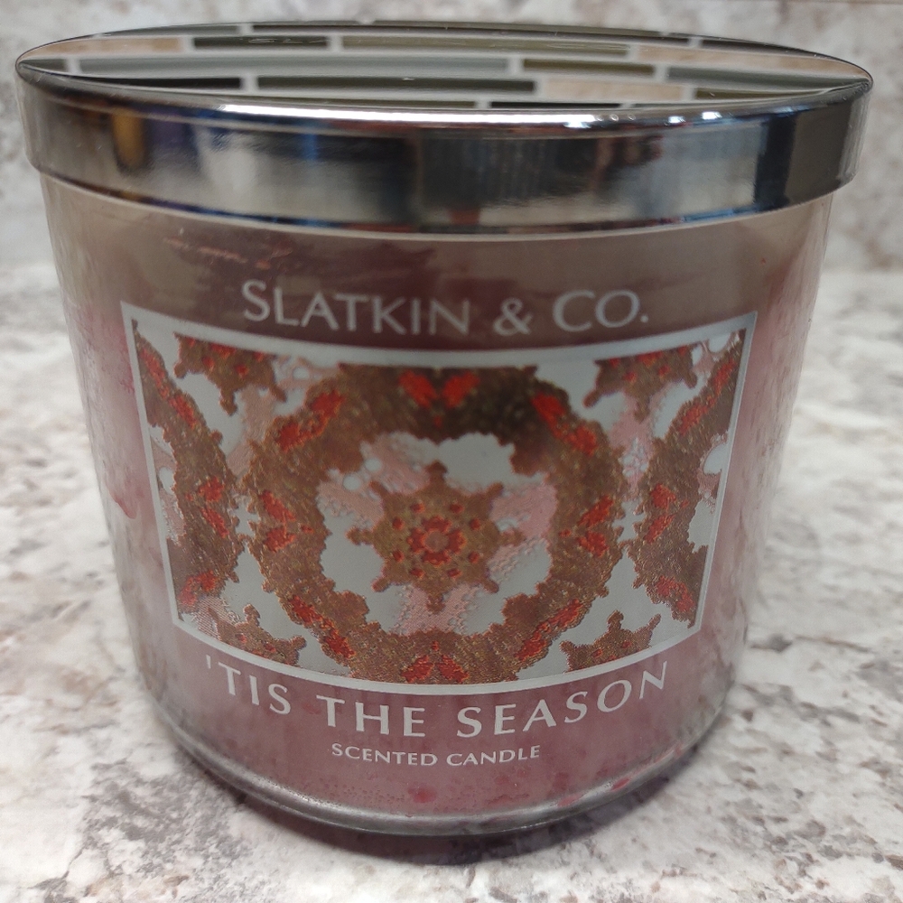 Slatkin & Co. 'Tis The Season 3-Wick Candle 14.5 Ounce RARE